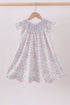 Green Floral Smocked Dress