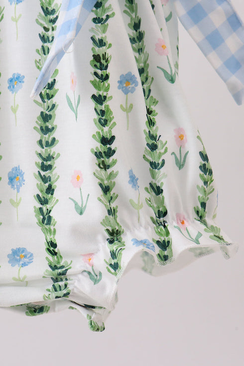 Green Floral Ruffle Bubble