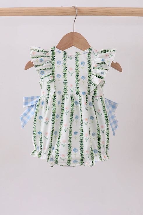 Green Floral Ruffle Bubble