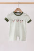 Green Duck Embroidered Stripe Romper