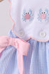 Blue Crab Embroidered Seersucker Bloomer Set
