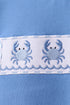 Blue Crab Embroidered Seersucker Shorts Set