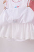 Pink flag smocked ruffle shorts set