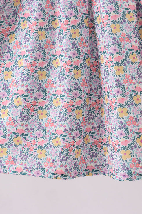 Summer garden smocked ruffle dress