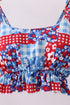 Red floral print 2pc swimsuit