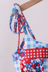 Red floral print 2pc swimsuit