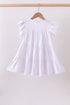 White fireworks sequin tiered ruffle dress