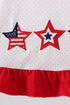 Red star applique ruffle dress