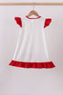 Red star applique ruffle dress