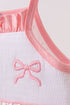 Pink bow smocked dot ruffle dress