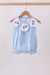 Blue jacquard embroidery bubble