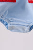Blue god bless America flag french knot bubble
