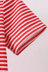 Red stripe flag french knot top