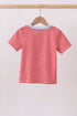 Red stripe flag french knot top