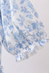 Blue rose smocked ruffle dress (length 41.33in)