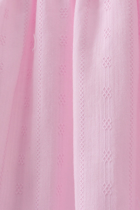 Pink bow smocked ruffle dress