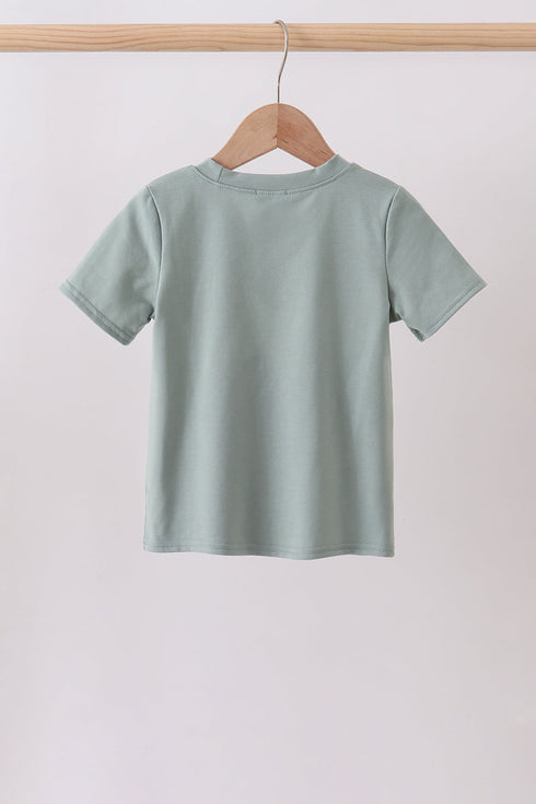 Sage starfish shell embroidery top