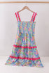 Tropical floral smocked tiered dress