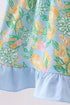 Green lemon smocked ruffle dress