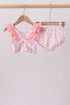 Blush floral print ruffle 2pc swimsuit