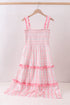 Blush floral smocked tiered dress