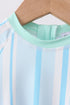 Blue stripe one-piece swimsuit