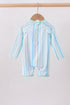 Blue stripe one-piece swimsuit