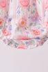 Purple rose bow smocked ruffle bubble