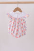 Purple rose bow smocked ruffle bubble
