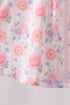 Purple rose bow smocked ruffle dress
