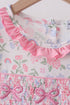Pink floral bow smocked ruffle dress