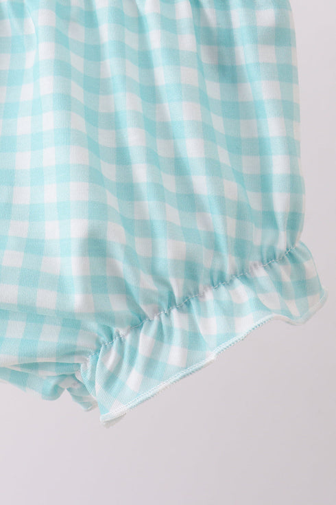 Pink sailboat embroidery bloomer set