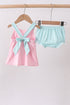 Pink sailboat embroidery bloomer set