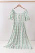 Green floral stripe dress (length 41.33in)