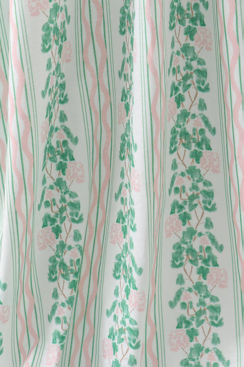 Green floral stripe dress (length 41.33in)