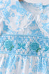 Blue rose smocked bubble