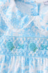 Blue rose smocked bloomer set