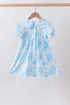 Blue rose smocked dress