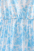 Blue rose print women dress