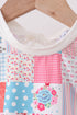 Pink floral patchwork ruffle 2pc swimsuit