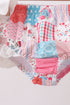 Pink floral patchwork ruffle 2pc swimsuit