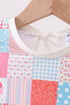 Pink floral patchwork ruffle rashguard