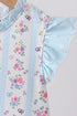 Blue floral ruffle one-piece swimsuit