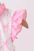 Pink bow ruffle one-piece swimsuit