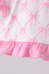 Pink bow ruffle 2pc swimsuit