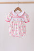 Pink birthday cake smocked bubble