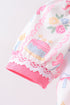 Pink birthday cake smocked bubble