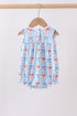 Blue strawberry bow embroidery bubble