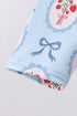 Blue strawberry bow ruffle rashguard