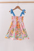 Summer floral print smocked mom&me dress